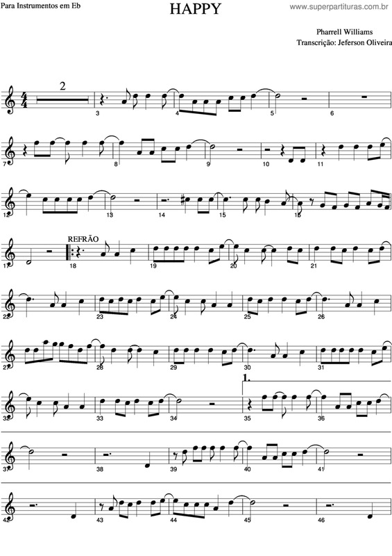 Partitura da música Happy v.6