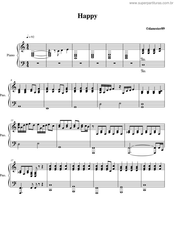 Partitura da música Happy v.7