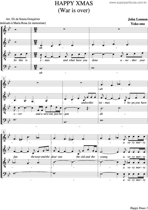 Partitura da música Happy Xmas (War Is Over) v.2