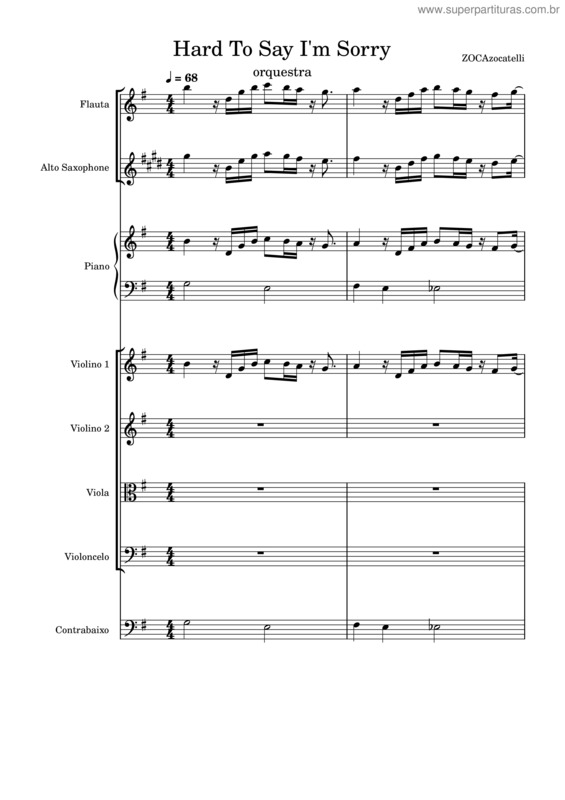 Partitura da música Hard To Say I`M Sorry – David Foster Chicago v.2