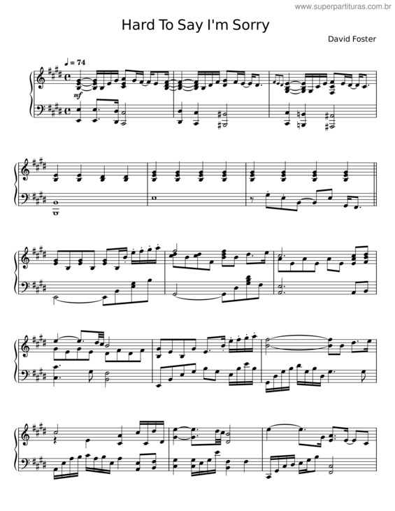Partitura da música Hard To Say I`M Sorry – David Foster Chicago