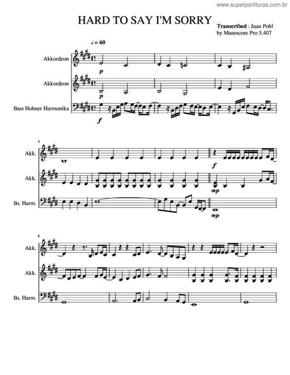 Partitura da música Hard To Say I M Sorry 1