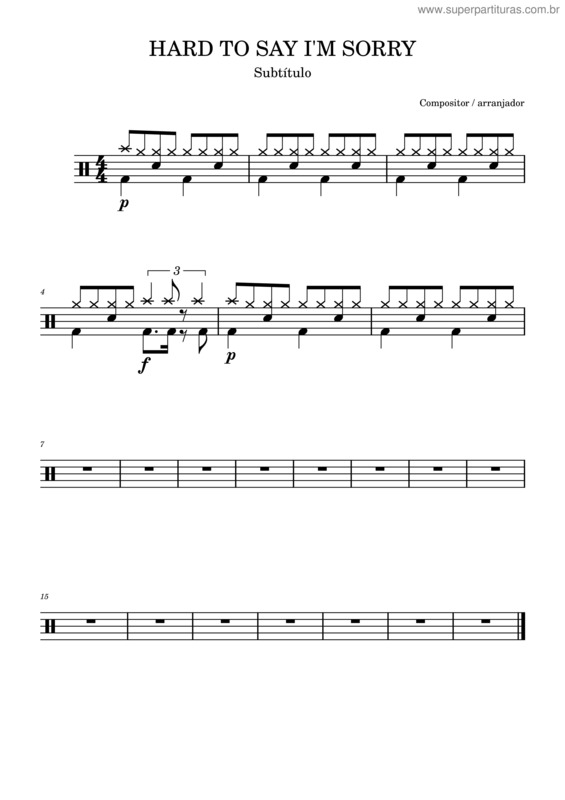 Partitura da música Hard To Say I`M Sorry v.5