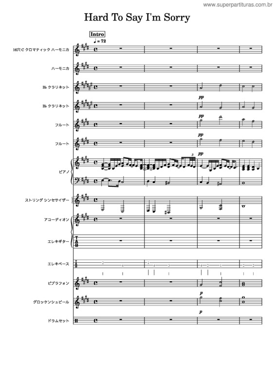Partitura da música Hard To Say I`M Sorry‰Ü