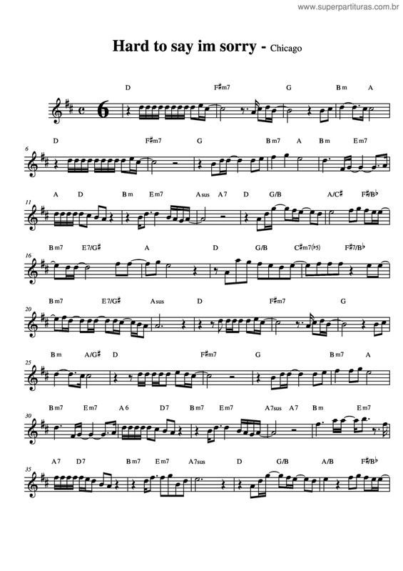 Partitura da música Hard To Say Im Sorry v.3