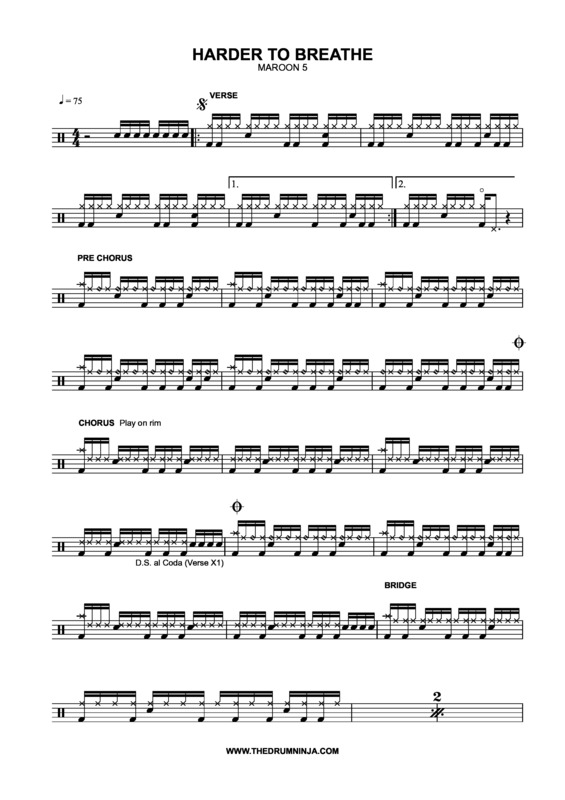 Partitura da música Harder To Breathe v.2