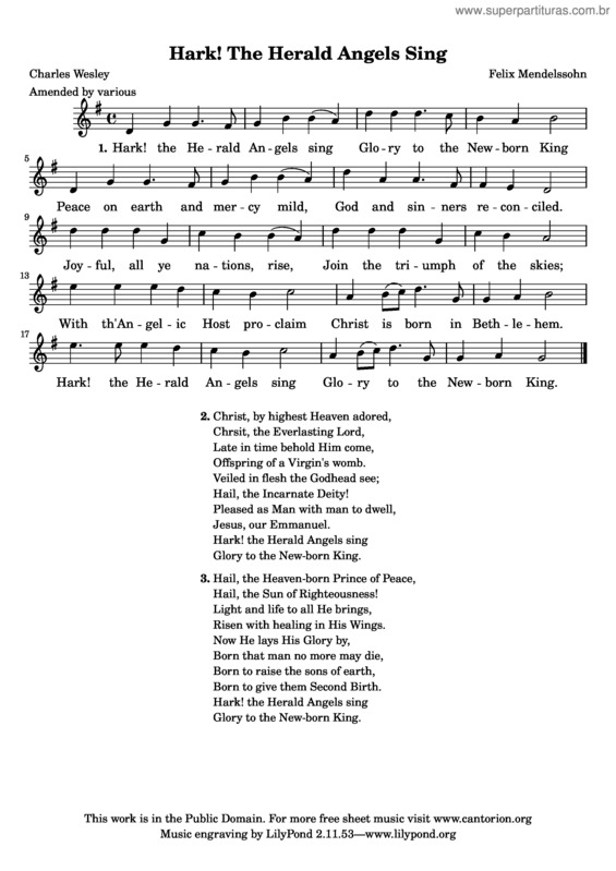 Partitura da música Hark! The Herald Angels Sing v.4