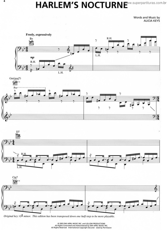 Partitura da música Harlem`s Nocturne v.2