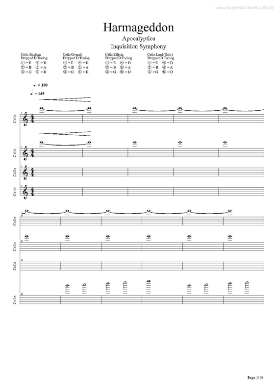 Partitura da música Harmageddon