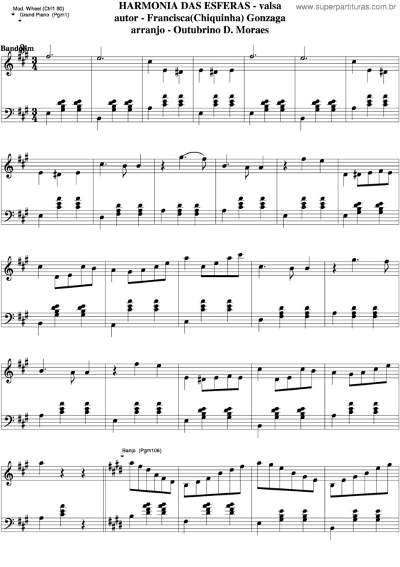 Partitura da música Harminia Das Esferas