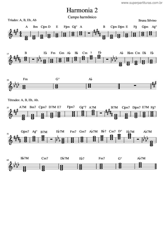 Partitura da música Harmônia 2 Atvd Dia 11/08