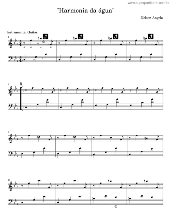 Partitura da música Harmonia Da Água