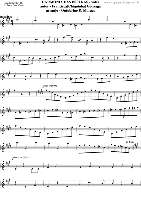 Partitura da música Harmonia Das Esferas v.2