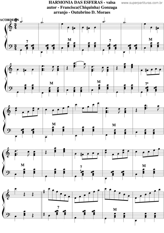 Partitura da música Harmonia Das Esferas