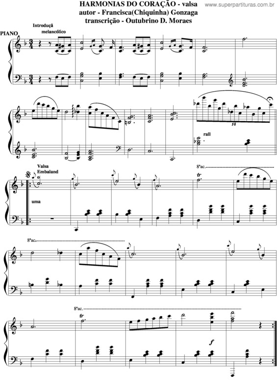 Partitura da música Harmonia Do Coração