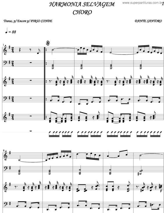 Partitura da música Harmonia Selvagem v.2