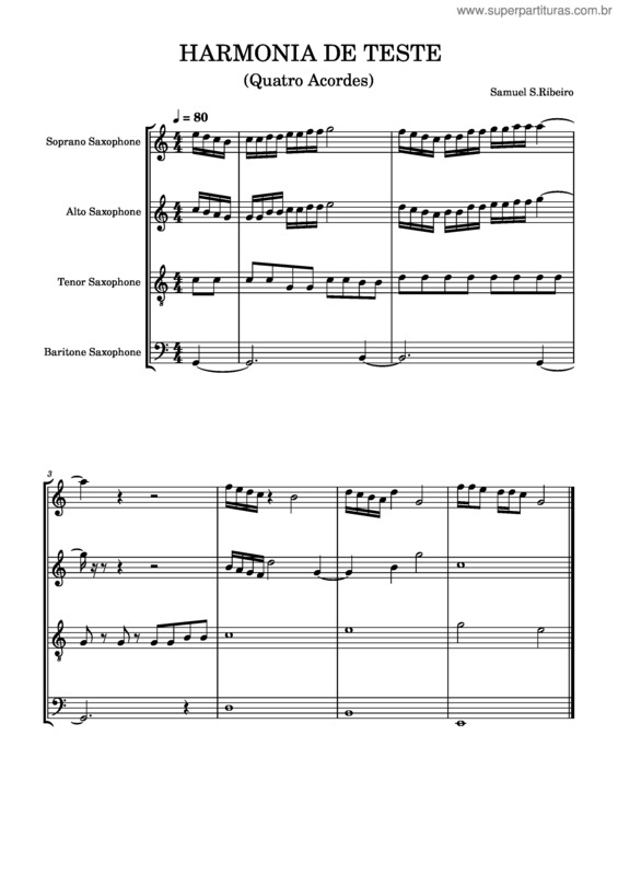 Partitura da música Harmonia Teste – Samuel De Souza Ribeiro