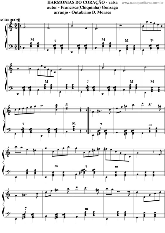 Partitura da música Harmonias Do Coração