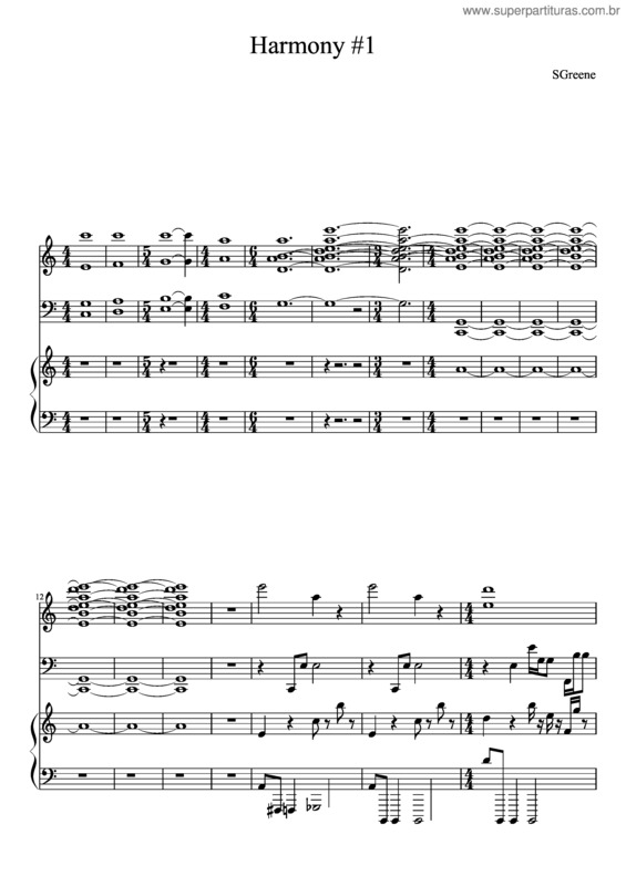 Partitura da música Harmony # 1 March 14Th 2014 12:02Pm
