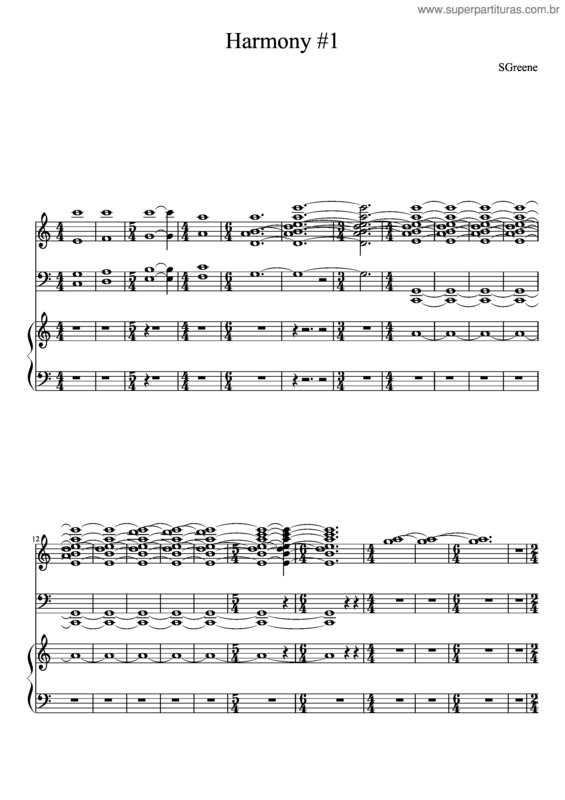 Partitura da música Harmony #1 April 16Th 2014 12:05Am