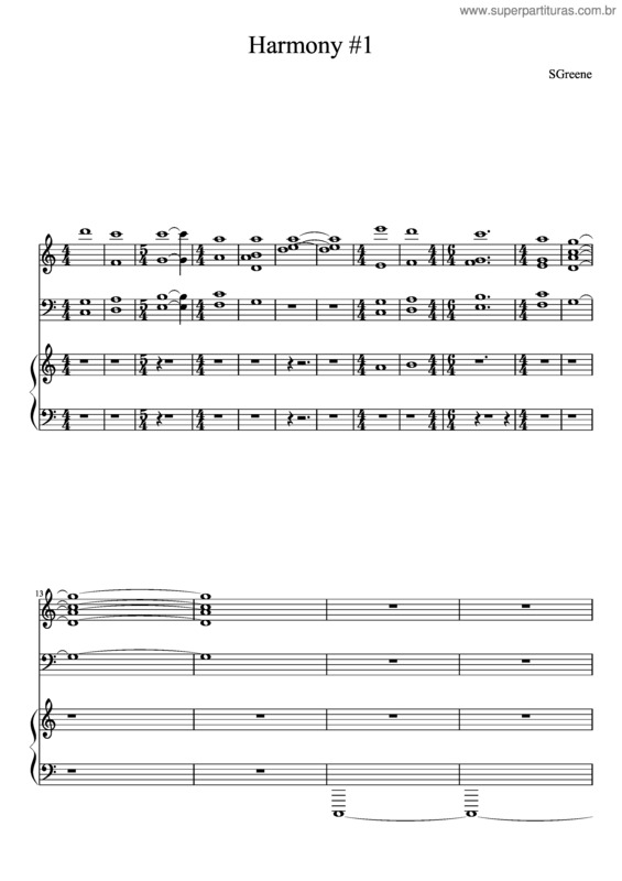 Partitura da música Harmony #1 March 3Rd 12:34Am