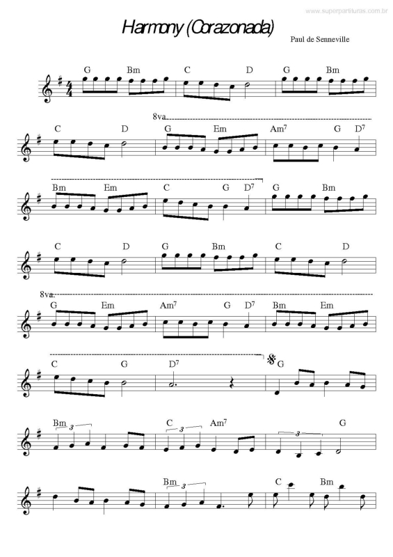 Partitura da música Harmony (Corazonada)