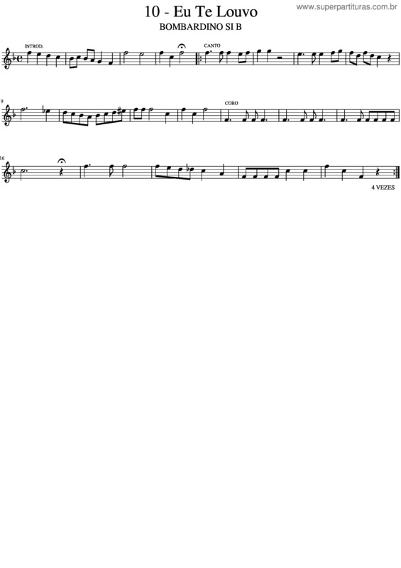 Partitura da música Harpa Cristã 10 – Bombardino