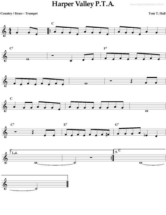 Partitura da música Harper Valley P.T.A.