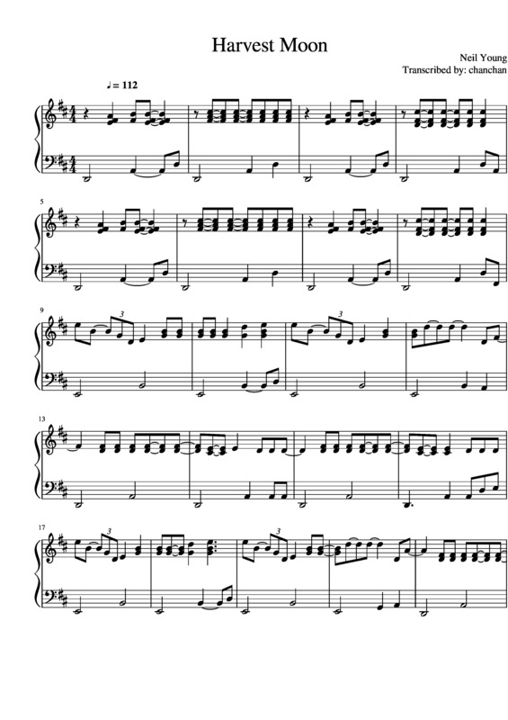 Partitura da música Harvest Moon v.2