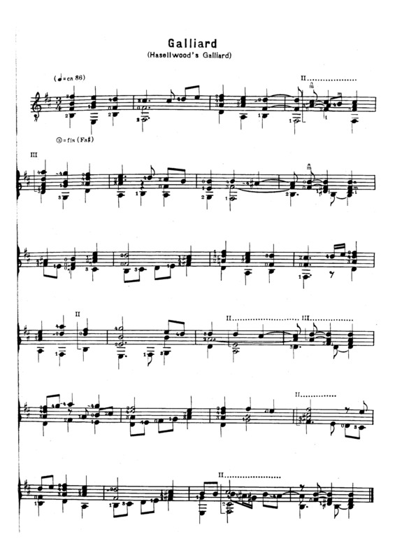 Partitura da música Hasellwoods Galliard