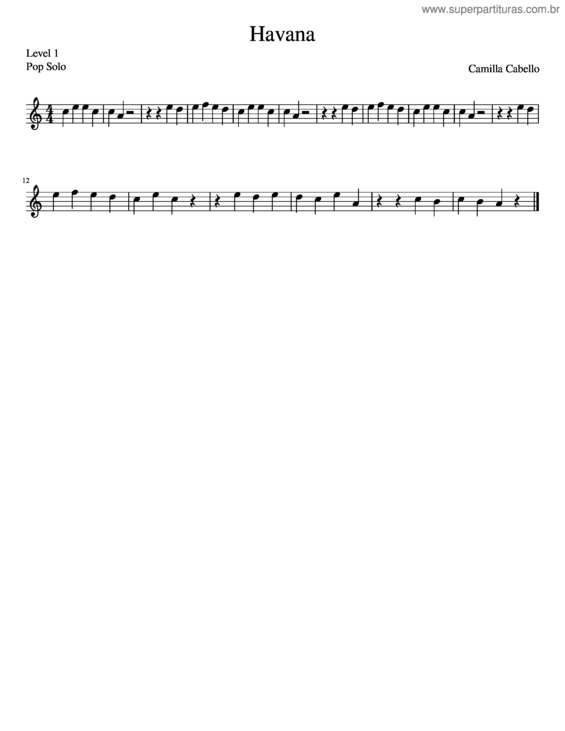 Partitura da música Havana v.10