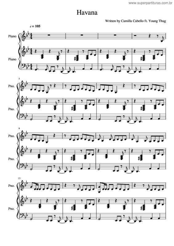 Partitura da música Havana v.12