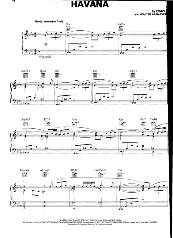 Partitura da música Havana v.3