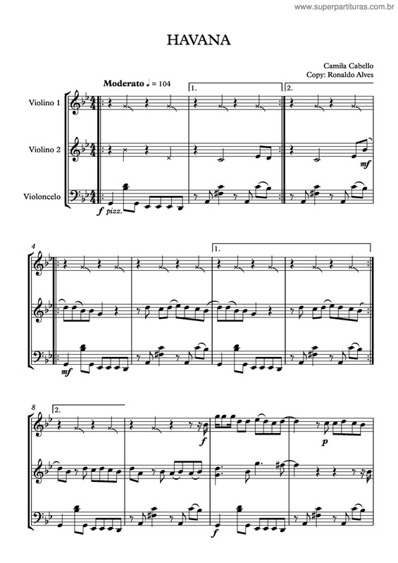 Partitura da música Havana v.5