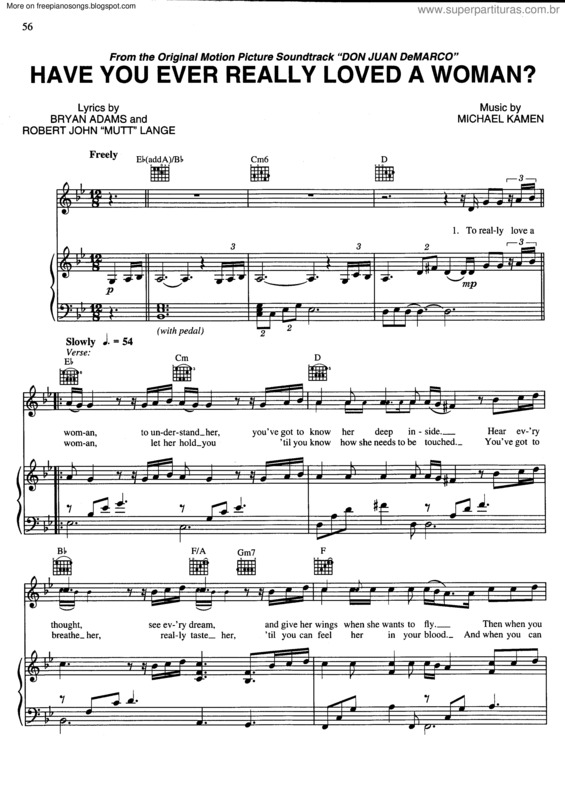 Partitura da música Have You Ever Really Loved A Woman v.10