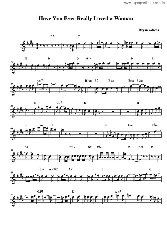 Partitura da música Have You Ever Really Loved A Woman v.7