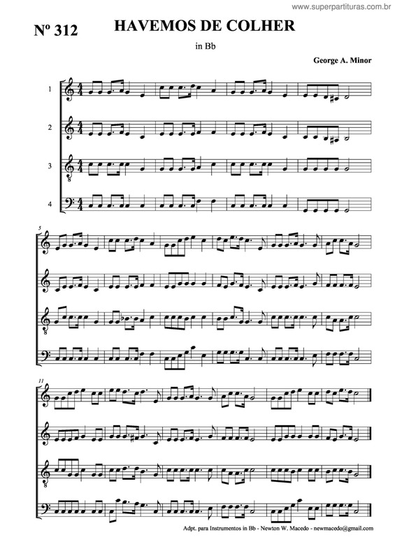 Partitura da música Havemos De Colher v.2