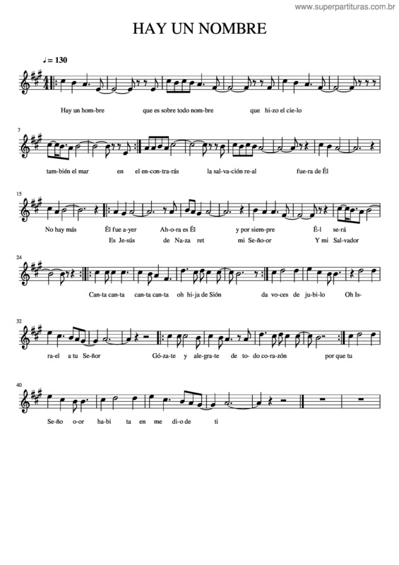 Partitura da música Hay Un Nombre