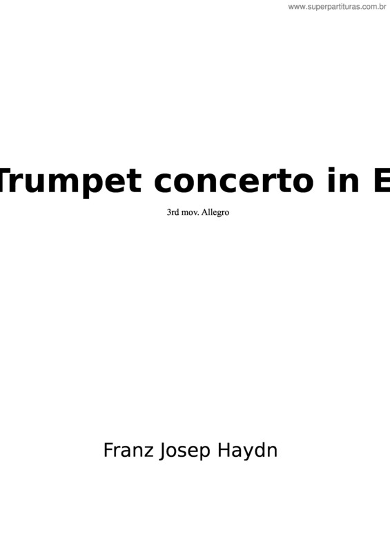Partitura da música Haydn Trumpet Concerto In Eb. No. 3