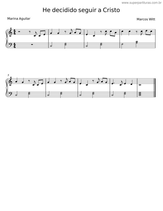 Partitura da música He Decidido Seguir A Cristo – Marcos Witt