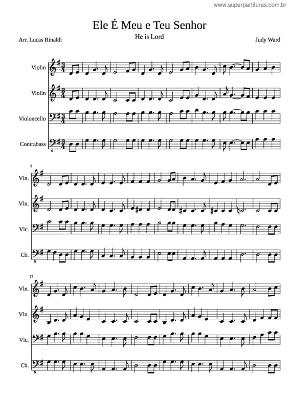 Partitura da música He Is Lord, Ele É Meu E Teu Senhor