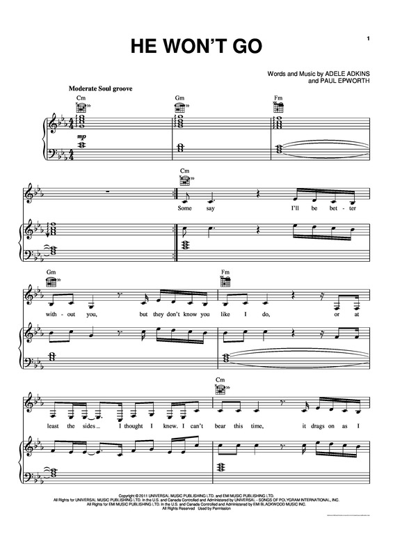 Partitura da música He Won´t Go v.3