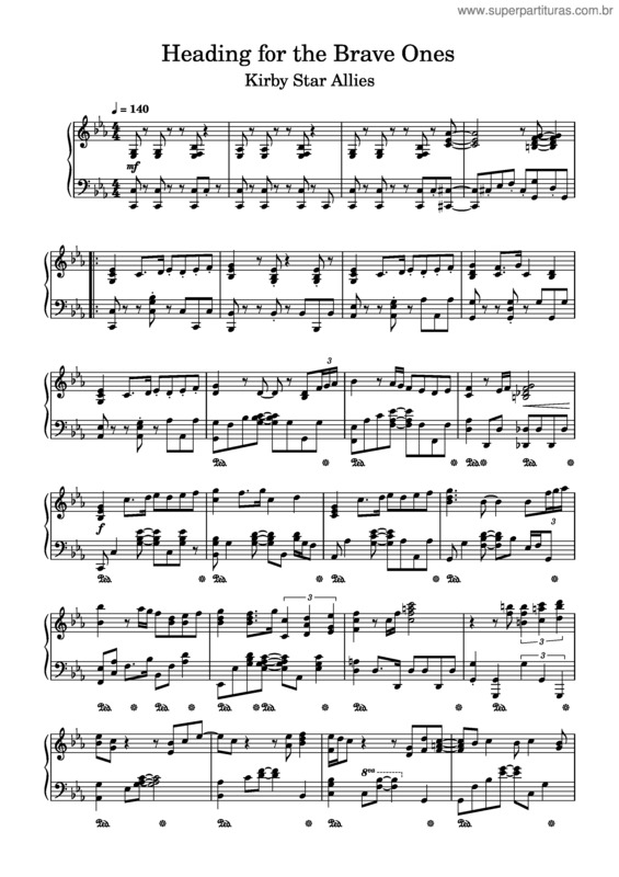 Partitura da música Heading For The Brave Ones – Kirby Star Allies –
