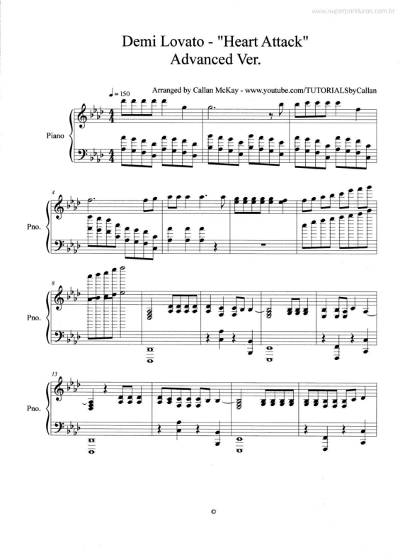 Partitura da música Heart Attack v.3