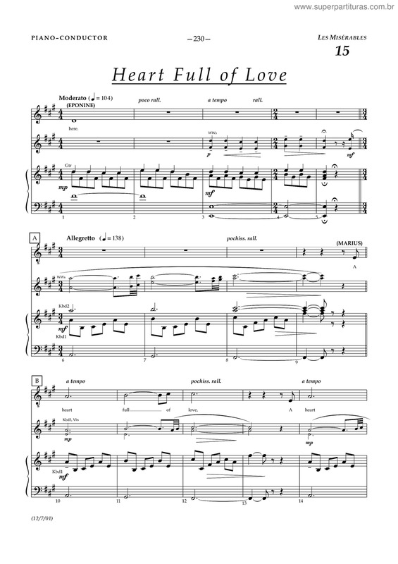 Partitura da música Heart full of love