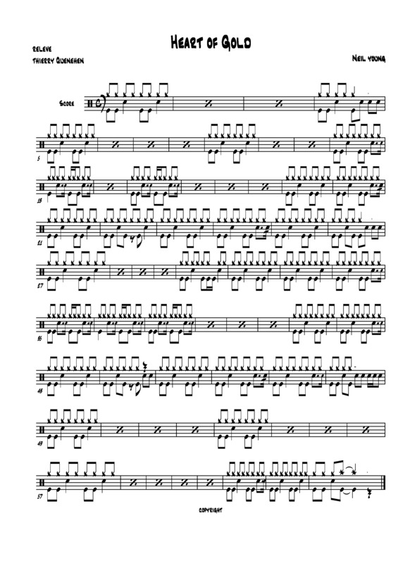 Partitura da música Heart of Gold