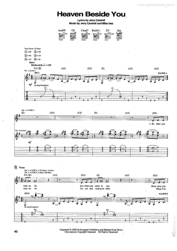 Partitura da música Heaven Beside You