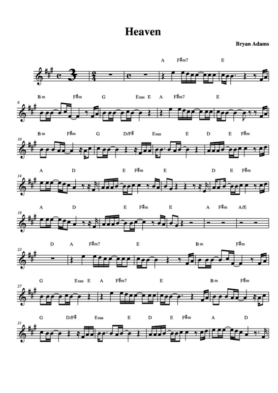 Partitura da música Heaven v.7