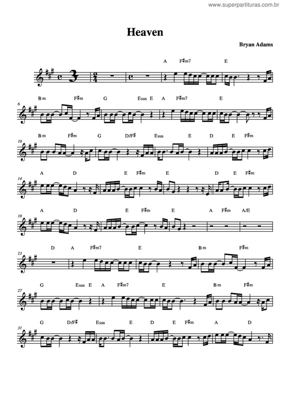 Partitura da música Heaven v.9