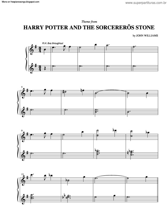 Partitura da música Hedwigs Theme (Harry Potter)